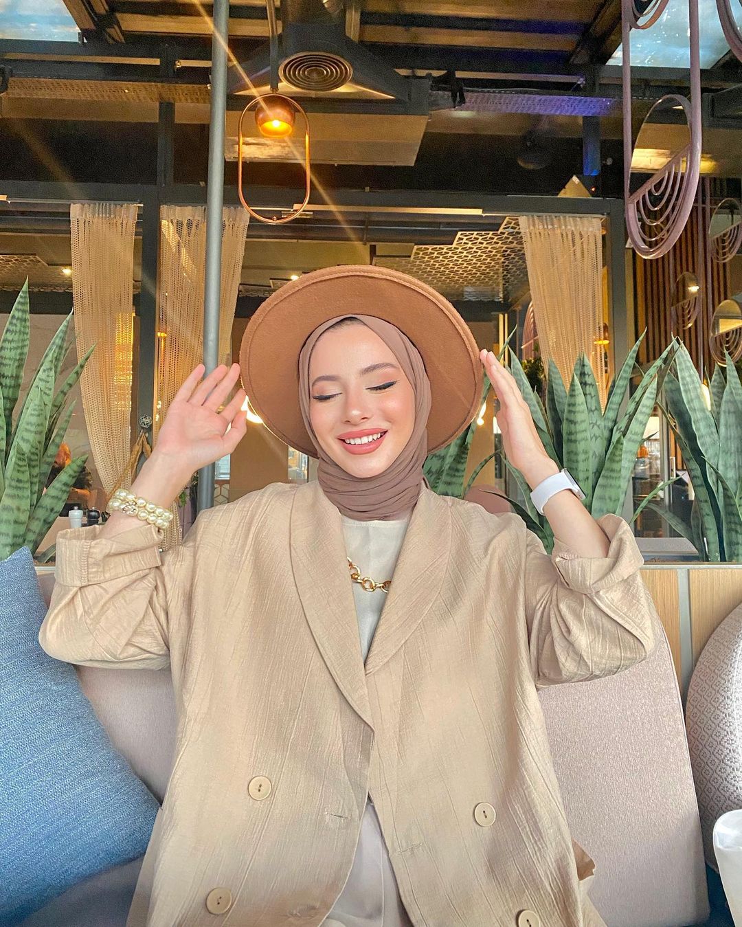 Organic Scarfs Tesettür Penye Şal Hijap Modeli - Vizon - Organic ScarfsOrganic Scarfs