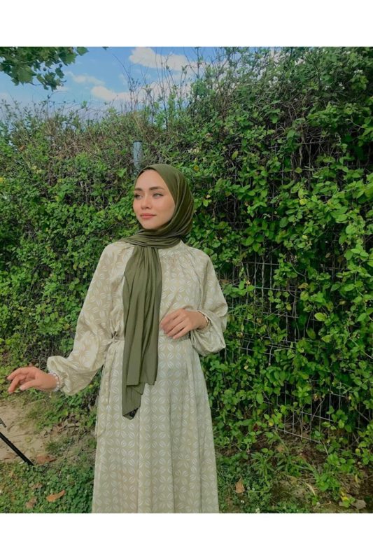 Organic Scarfs Tesettür Penye Şal Hijap Modeli - Yaprak Yeşili - Organic ScarfsOrganic Scarfs