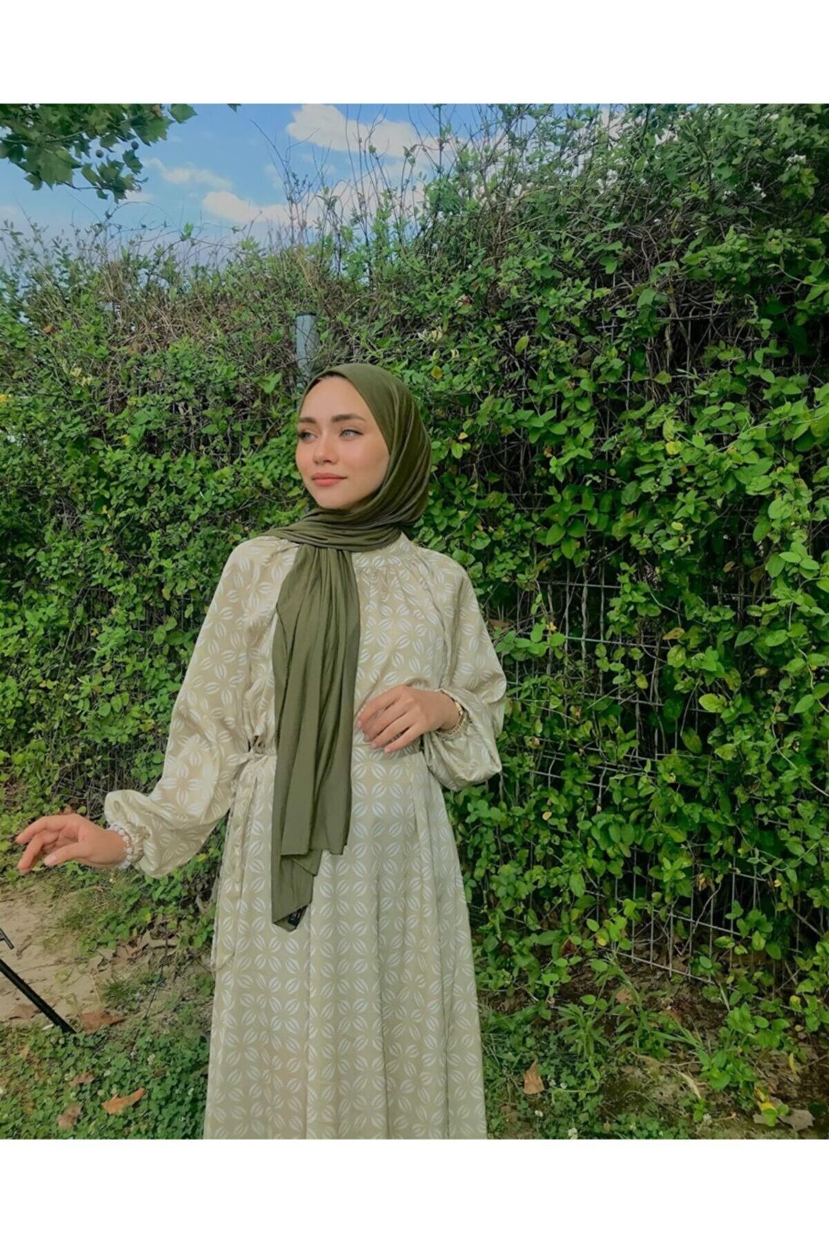 Organic Scarfs Tesettür Penye Şal Hijap Modeli - Yaprak Yeşili - Organic ScarfsOrganic Scarfs