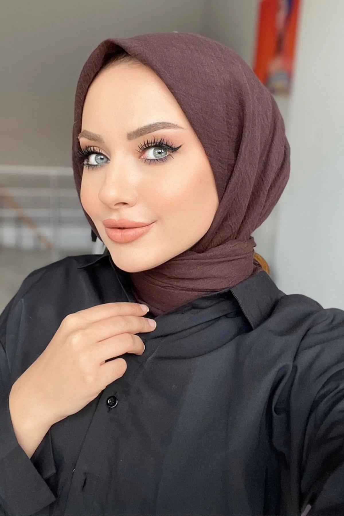 Organik Pamuk Soft Eşarp - Kahverengi - Organic ScarfsOrganic Scarfs