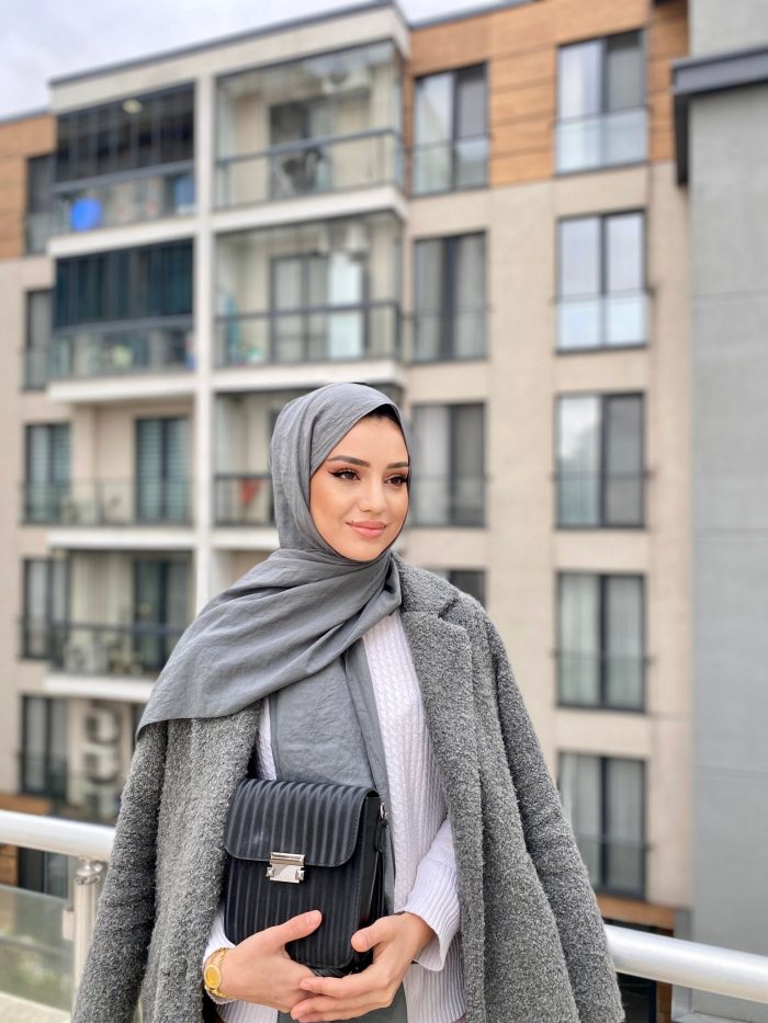 Oxygen His Serisi Pamuk Şal - Füme - Organic ScarfsOrganic Scarfs