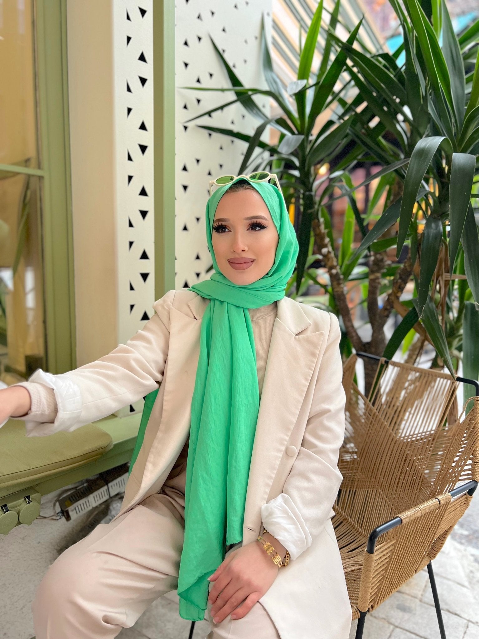 Oxygen His Serisi Pamuk Şal - Lime - Organic ScarfsOrganic Scarfs