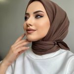 Pamuk Kraş Soft Eşarp - Kahverengi