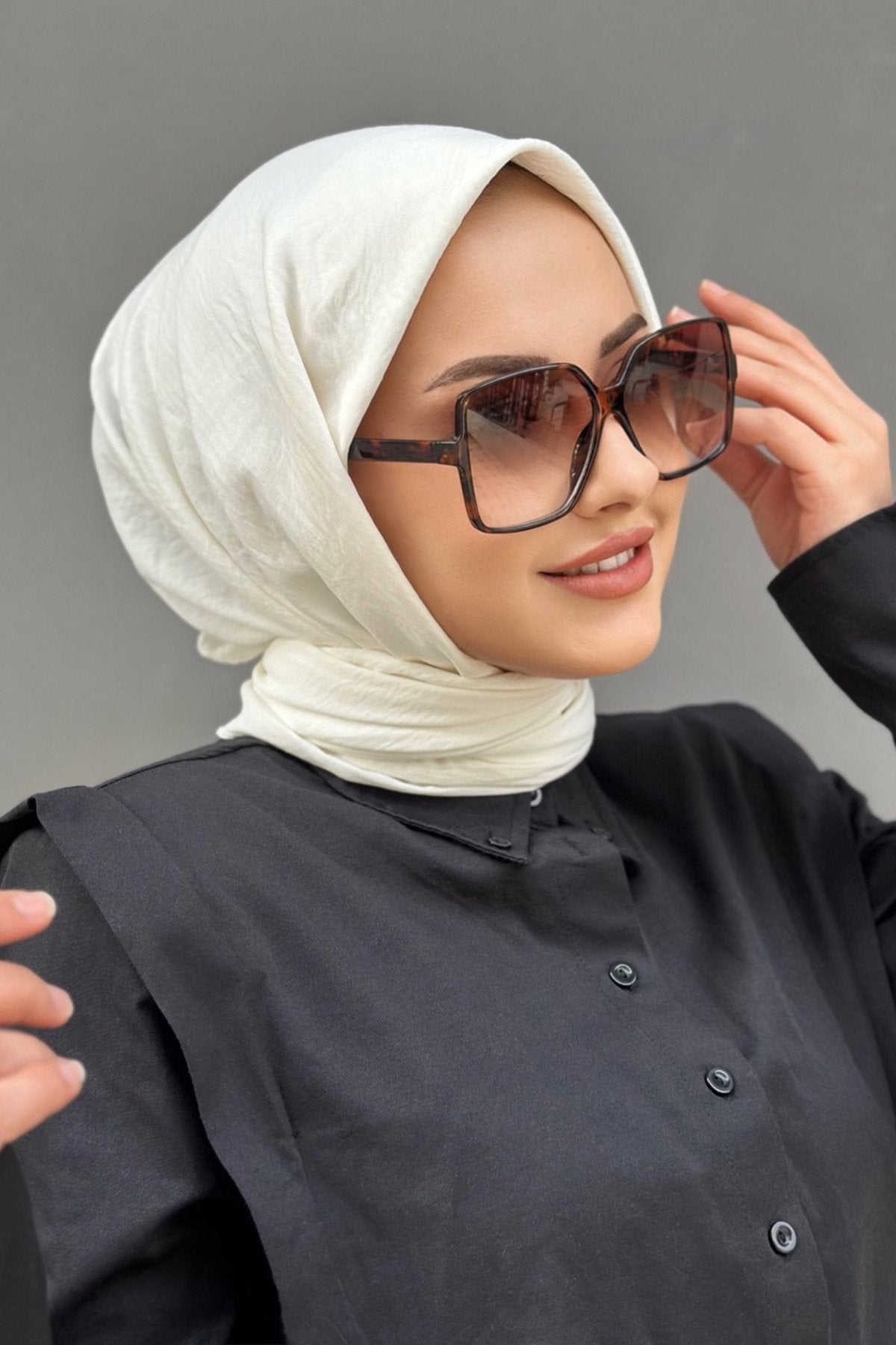 Pamuk Kraş Soft Eşarp - Ekru - Organic ScarfsOrganic Scarfs