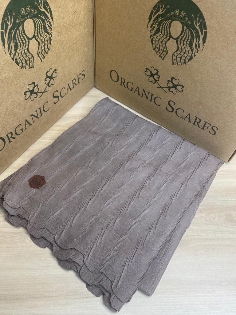 Piliseli Ağaç Kabuğu Eşarp - Vizon - Organic ScarfsOrganic Scarfs