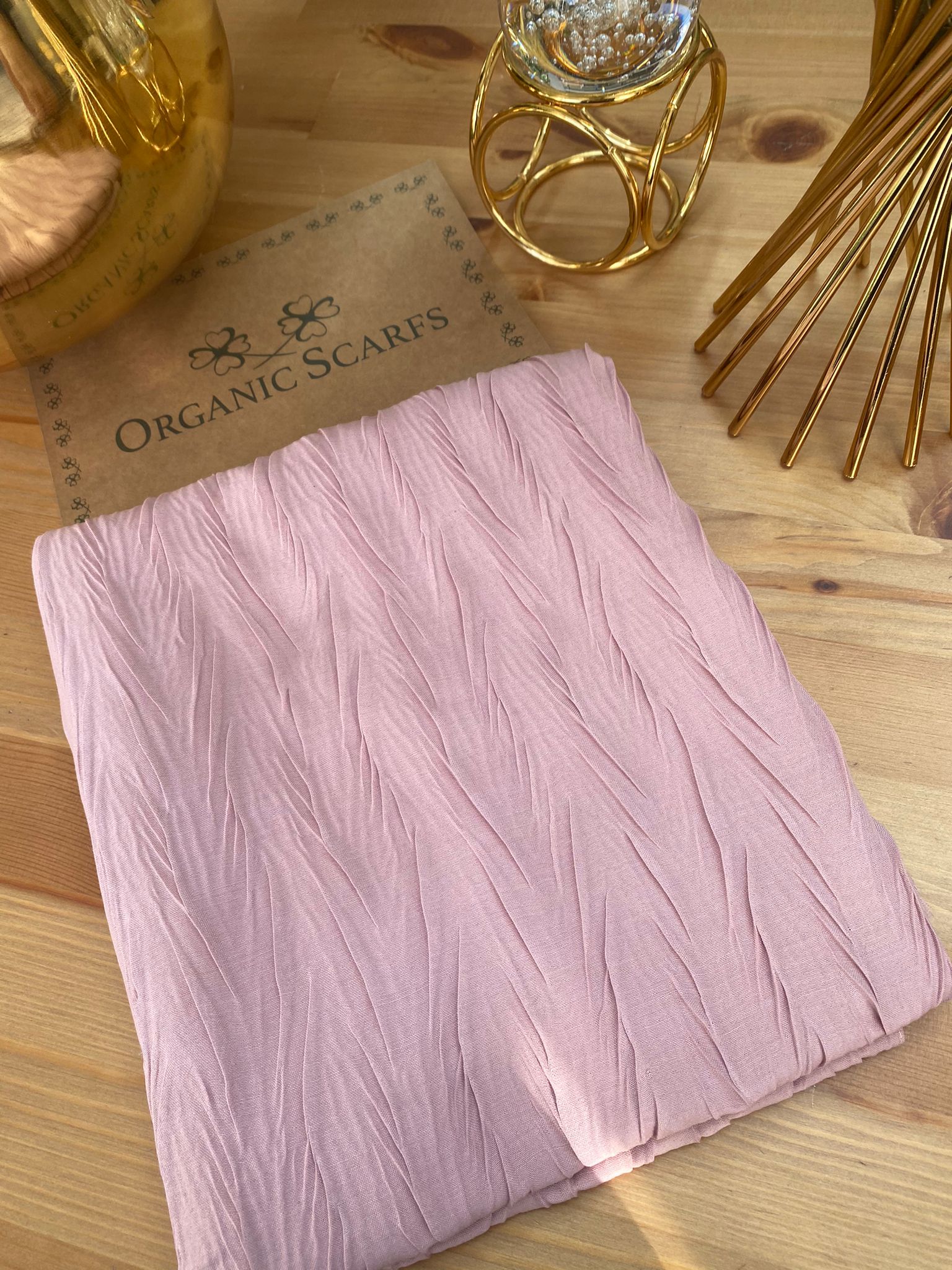 Pliseli Ağaç Kabuğu Şal - Pamuk Şekeri - Organic ScarfsOrganic Scarfs