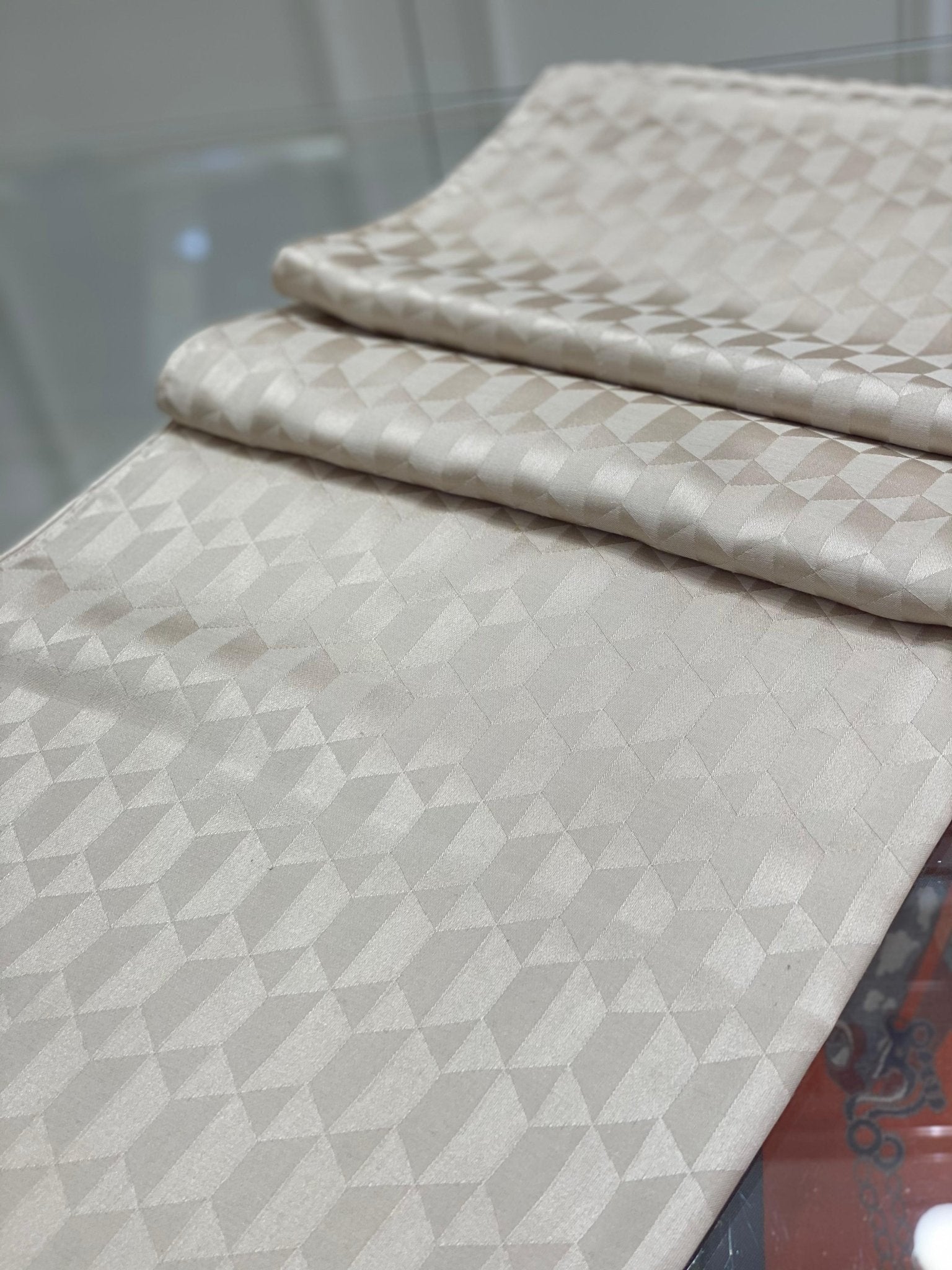 Qoza Desen İpeksi Jakar Şal - Bej - Organic ScarfsOrganic Scarfs