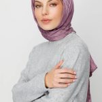 Qoza Desen İpeksi Jakar Şal - Mürdüm