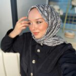 Dior Desenli İpek Kaşmir Çift Taraflı Şal 78002 - Siyah - Gri