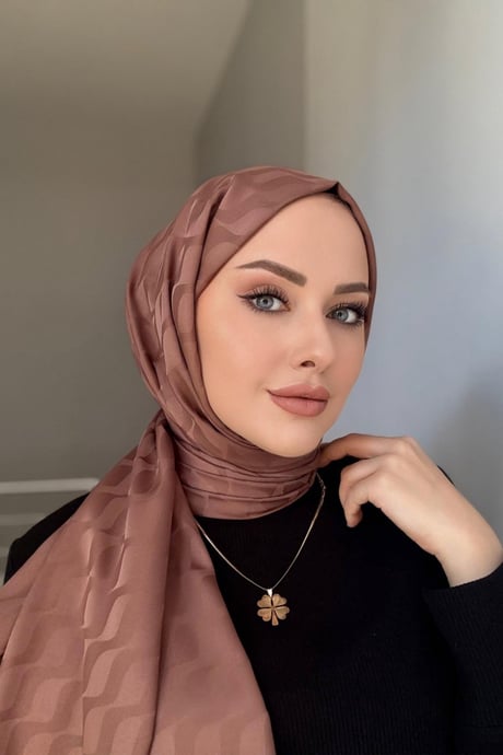 Su Yolu Pamuk Jakar Şal - Çikolata - Organic ScarfsOrganic Scarfs