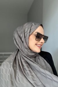 Su Yolu Pamuk Jakar Şal - Füme