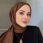 Su Yolu Pamuk Jakar Şal - Kahverengi