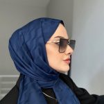 Su Yolu Pamuk Jakar Şal - Lacivert