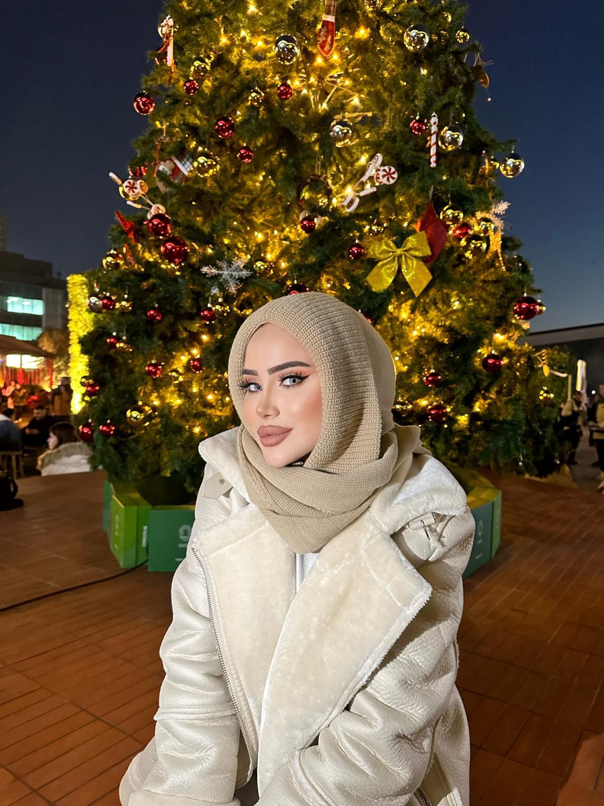 Triko Kapüşonlu Bere Şal - Bej - Organic ScarfsOrganic Scarfs