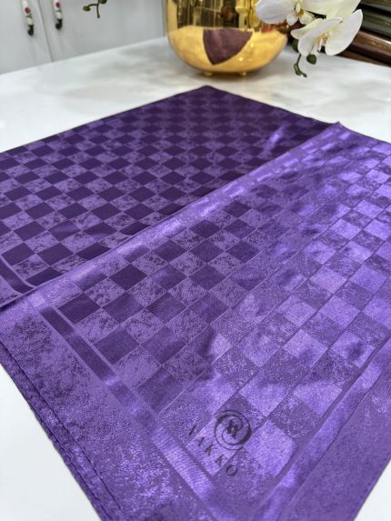 Vakko Dama Desen Eşarp - Mürdüm - Organic ScarfsOrganic Scarfs