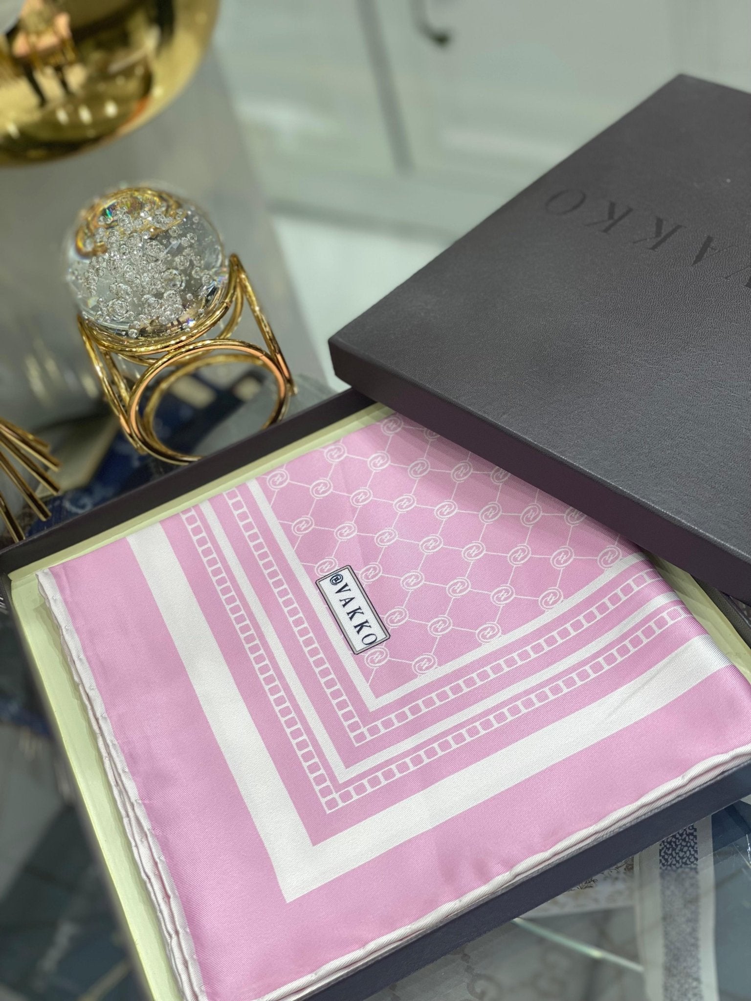 Vakko Desen Eşarp - Gül Kurusu - Organic ScarfsOrganic Scarfs