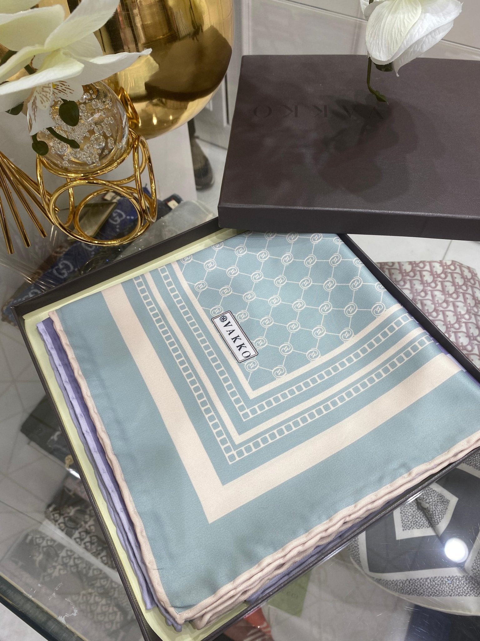 Vakko Desen Eşarp - Mint - Organic ScarfsOrganic Scarfs