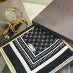 Vakko Desen Twill  Eşarp  - Siyah - Beyaz