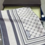 Vakko Desen Twill İpek Şal - Gri