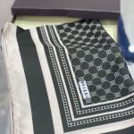 Vakko Desen Twill İpek Şal - Haki