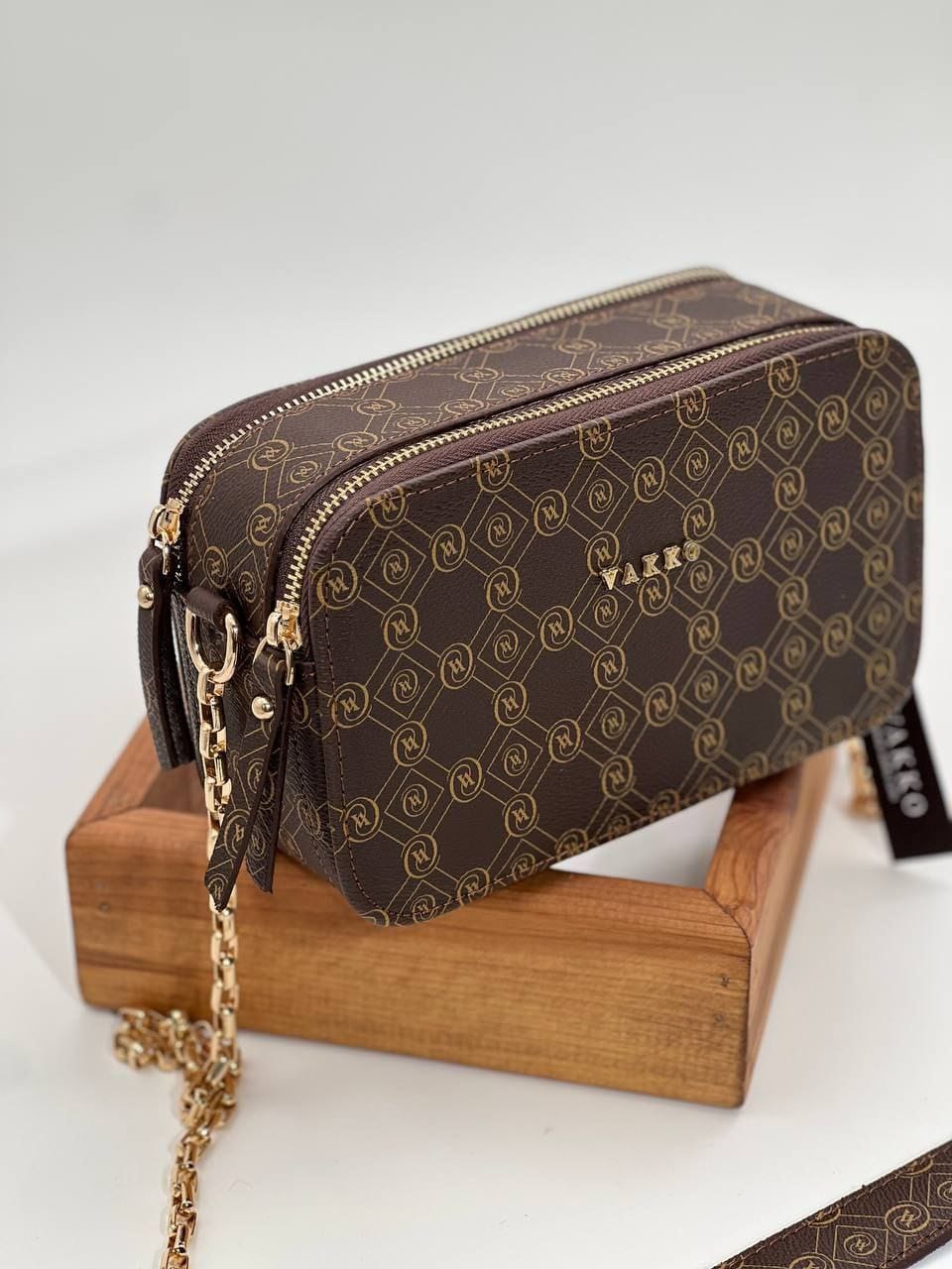 Vakko Kutu Çanta - Kahverengi - Organic ScarfsOrganic Scarfs