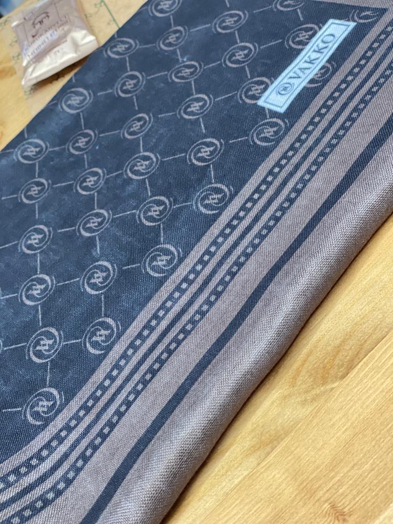 Vakko Şeritli Desen Şal - Ağaç Kabuğu - Organic ScarfsOrganic Scarfs