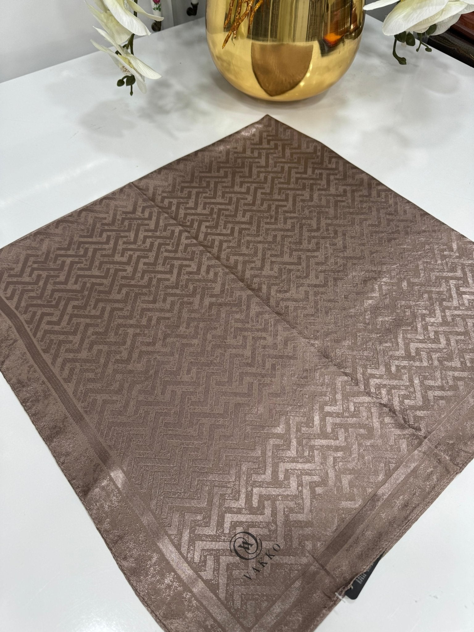 Vakko Zikzak Desen İpeksi Eşarp - Vızon - Organic ScarfsOrganic Scarfs