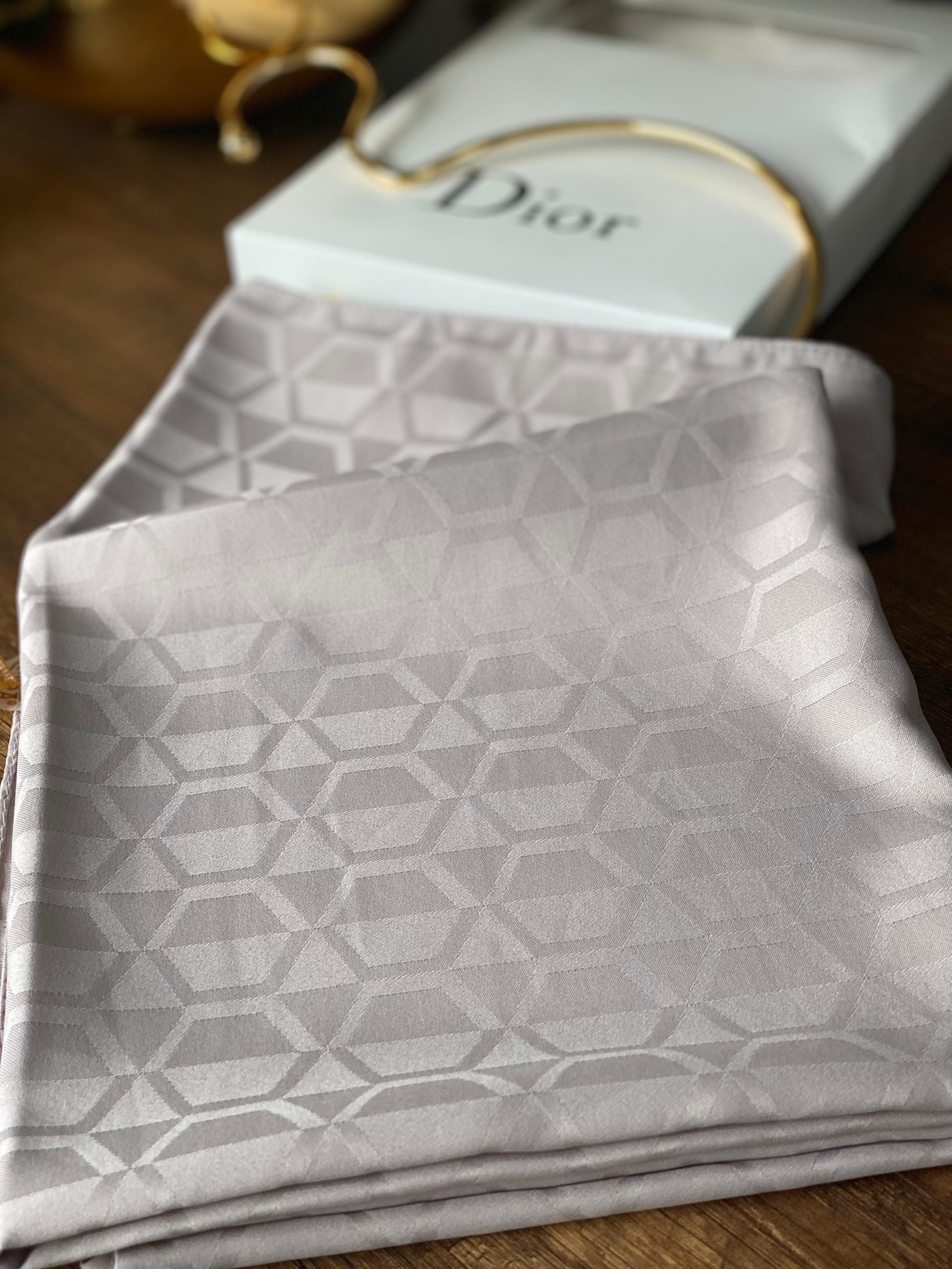 Elmas Desen Pamuk Jakar Şal - Koyu Bej - Görsel 2