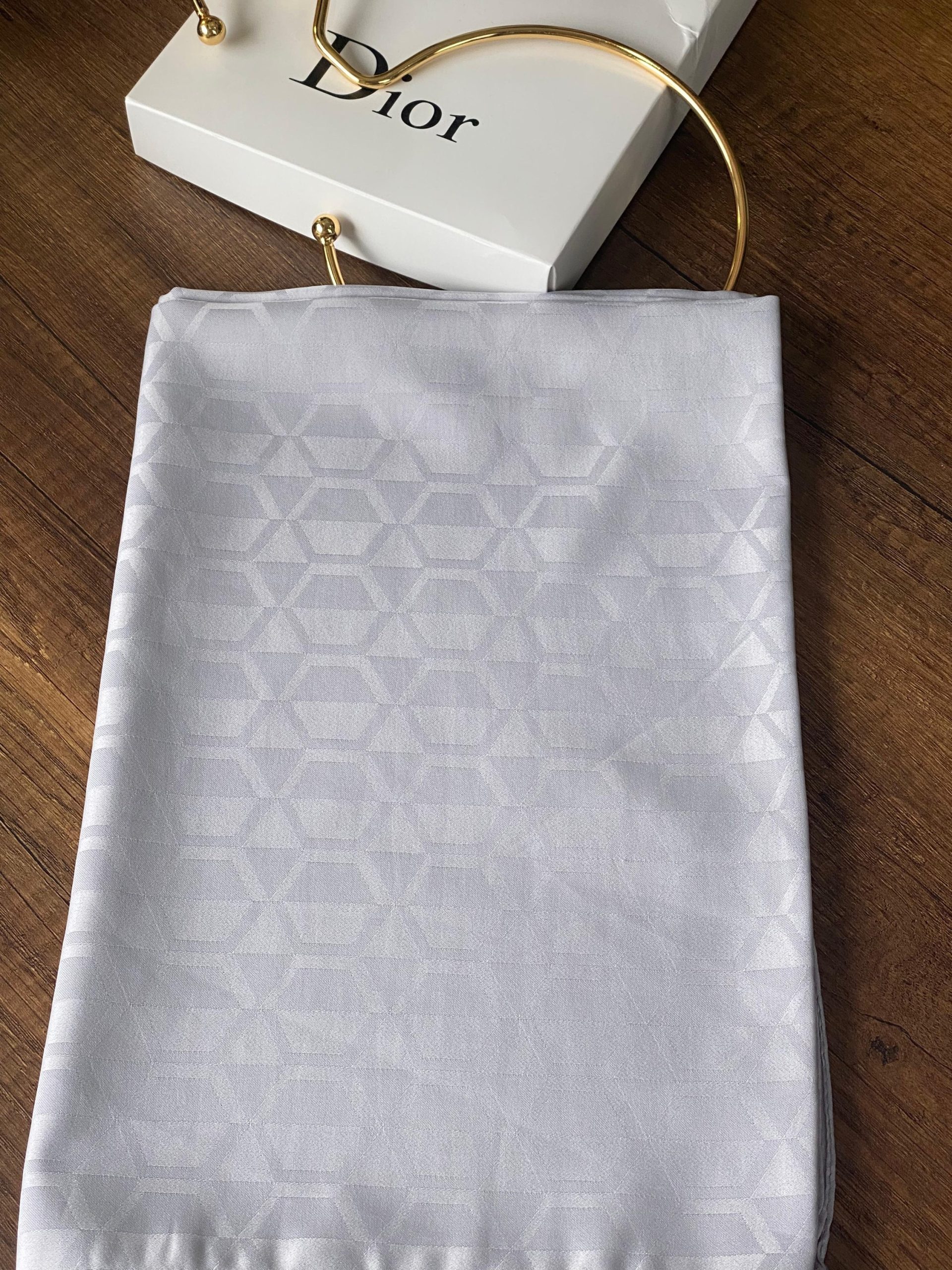 Elmas Desen Pamuk Jakar Şal - Gri - Görsel 3