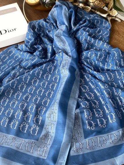 Dior Desen Pamuk Soft Şal - İndigo