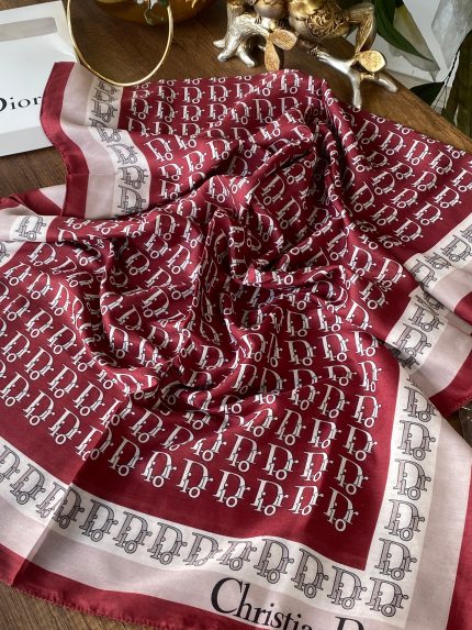 Dior Desen Pamuk Soft Şal - Bordo