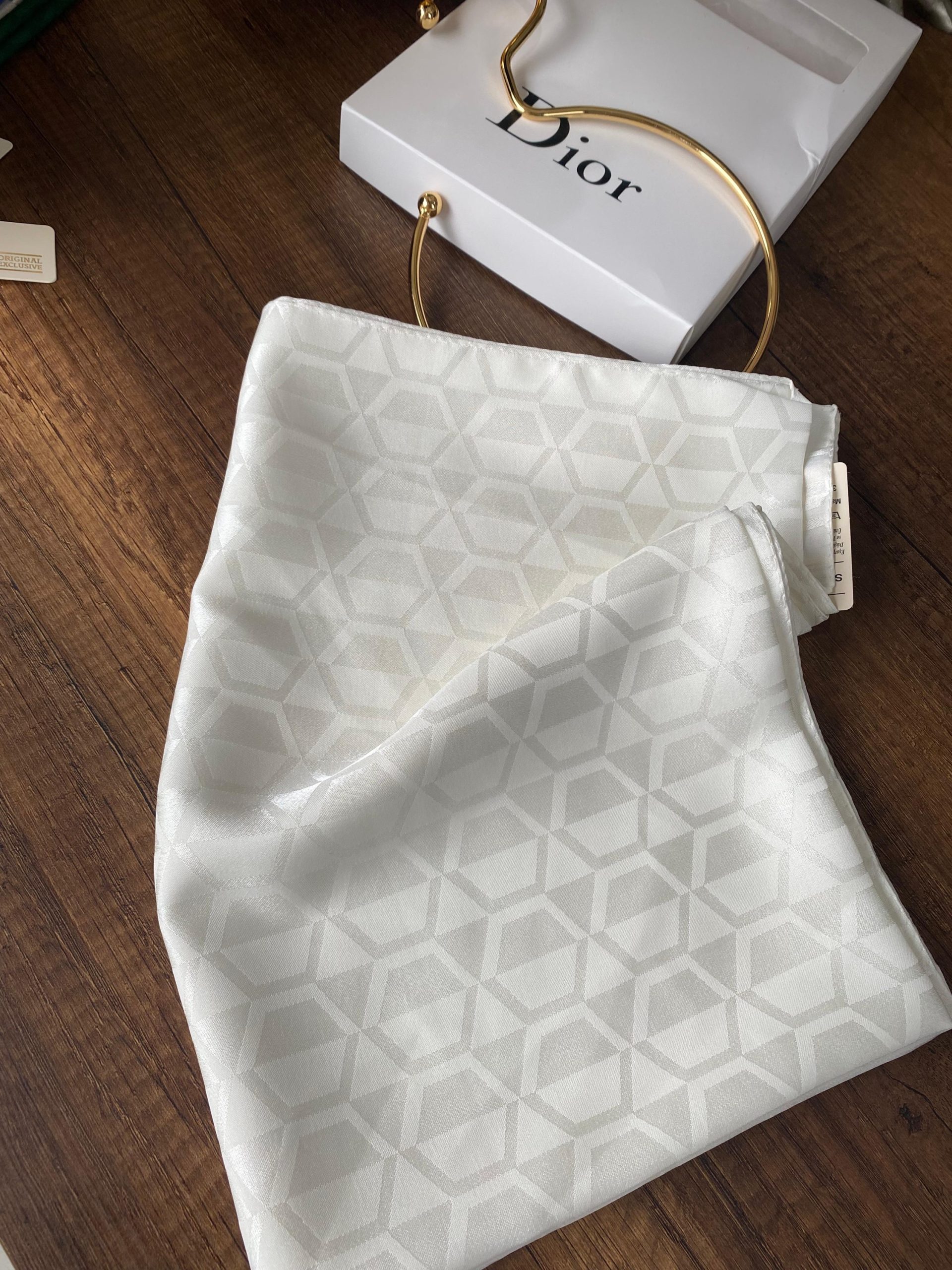 Elmas Desen Pamuk Jakar Şal - Ekru - Görsel 3