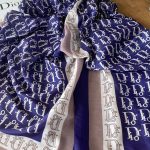 Dior Desen Pamuk Soft Şal - Lacivert - Camel