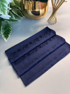 Dior Desen Pamuk İpeksi Jakar Şal 88731 - Lacivert