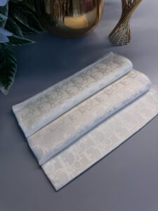 Dior Desen Pamuk İpeksi Jakar Şal 88731 - Ekru