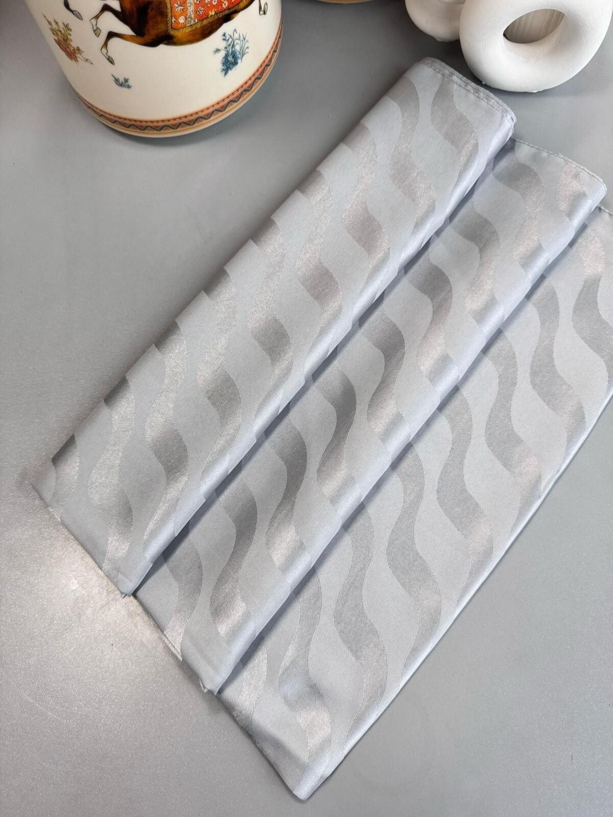 Su Yolu Pamuk Jakar Şal - Gri - Görsel 6