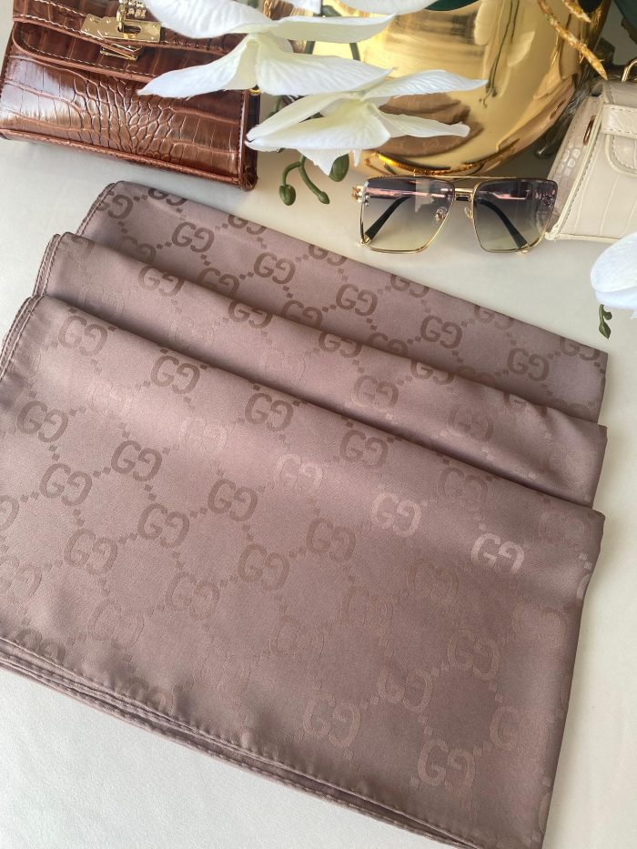 G Desen Pamuk İpeksi Jakar Şal 908204 - Vizon