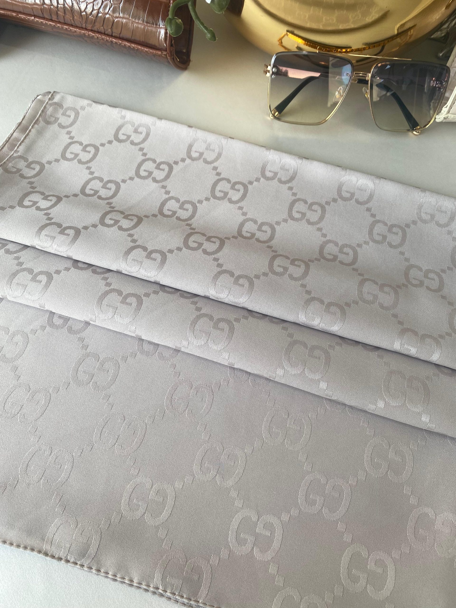 G Desen Pamuk İpeksi Jakar Şal 908204 - Latte