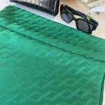 Zigzag Desen Pamuk Jakar Şal - Zümrüt