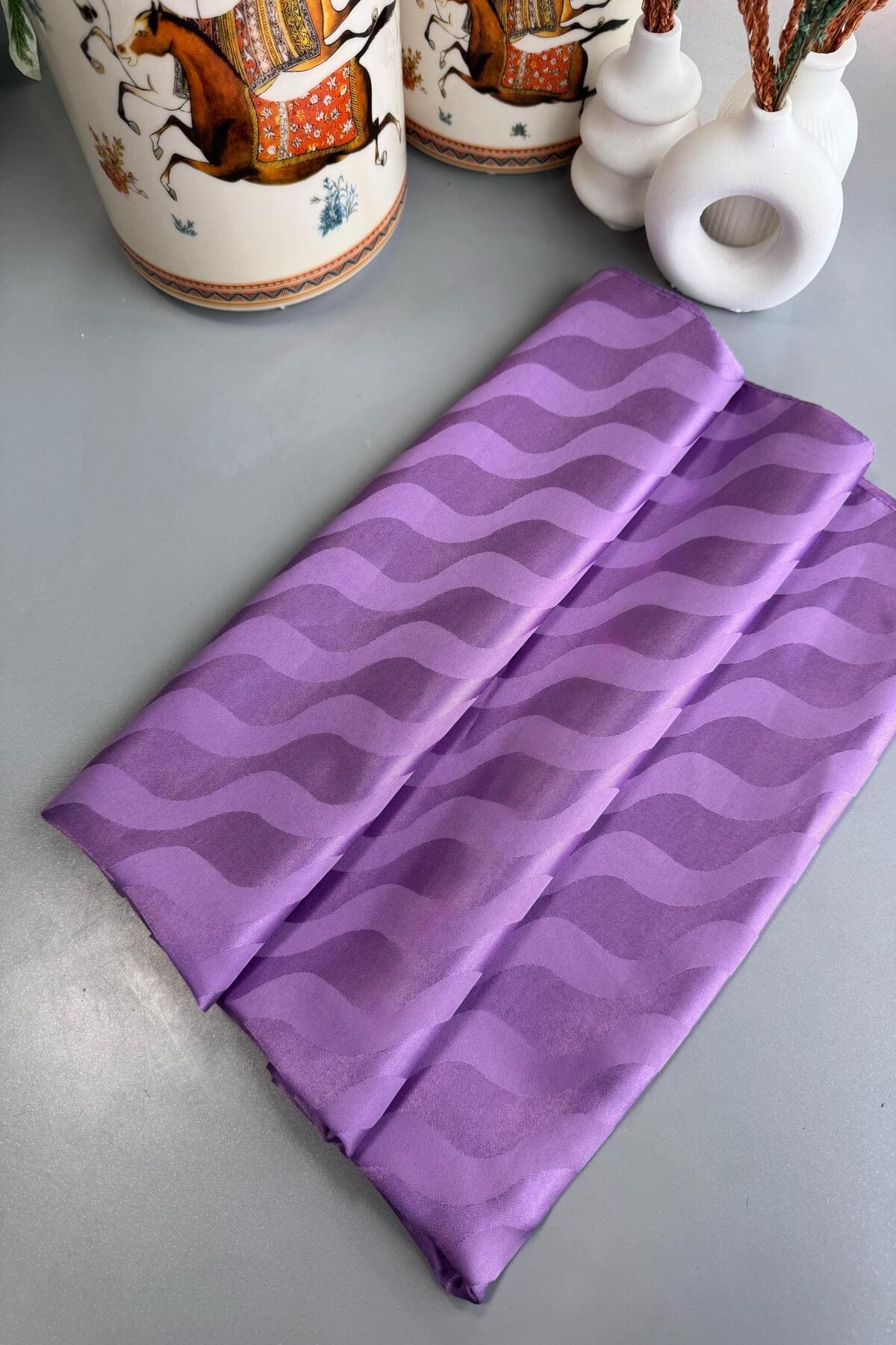 Su Yolu Pamuk Jakar Şal - Eflatun