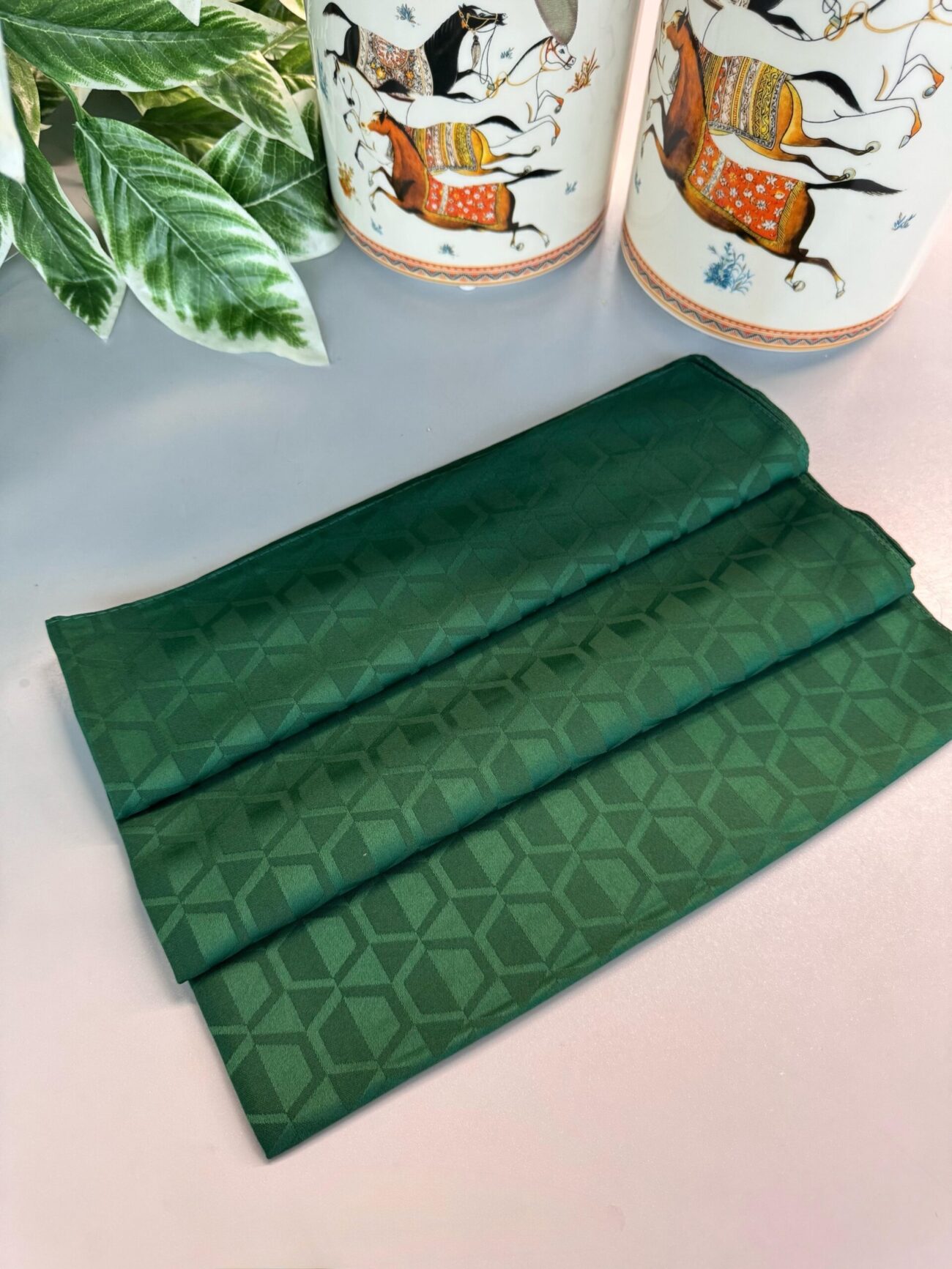 Elmas Desen Pamuk Jakar Şal - Zümrüt