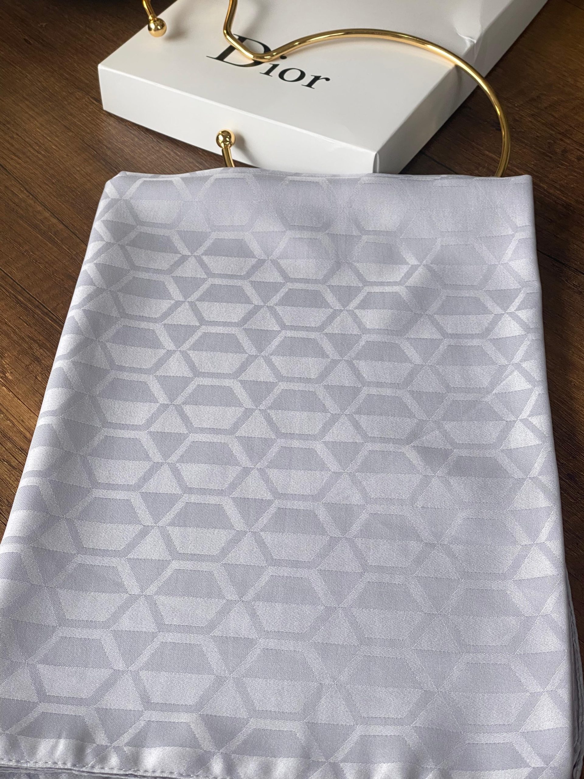 Elmas Desen Pamuk Jakar Şal - Gri - Görsel 2