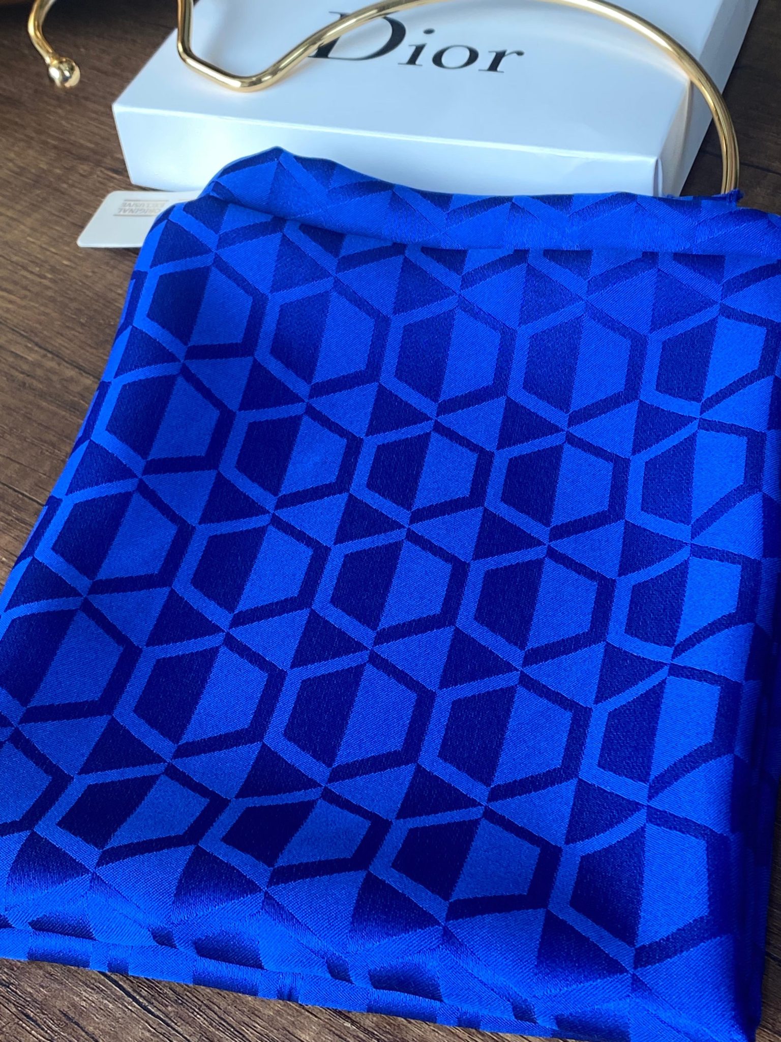 Elmas Desen Pamuk Jakar Şal - Saks - Görsel 2