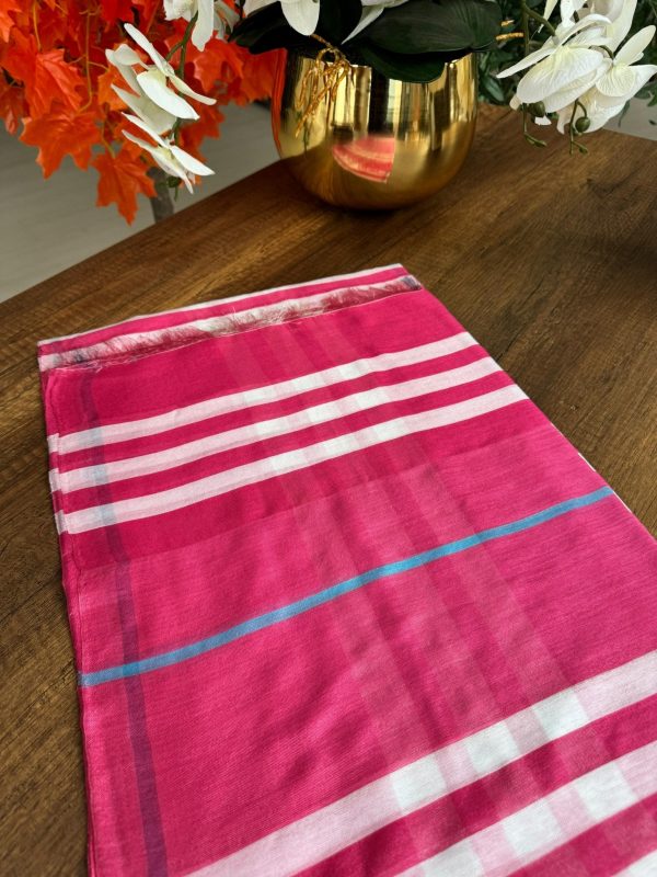 Burberry İthal Vual İpek Şal - Fuşya - Organic ScarfsOrganic Scarfs