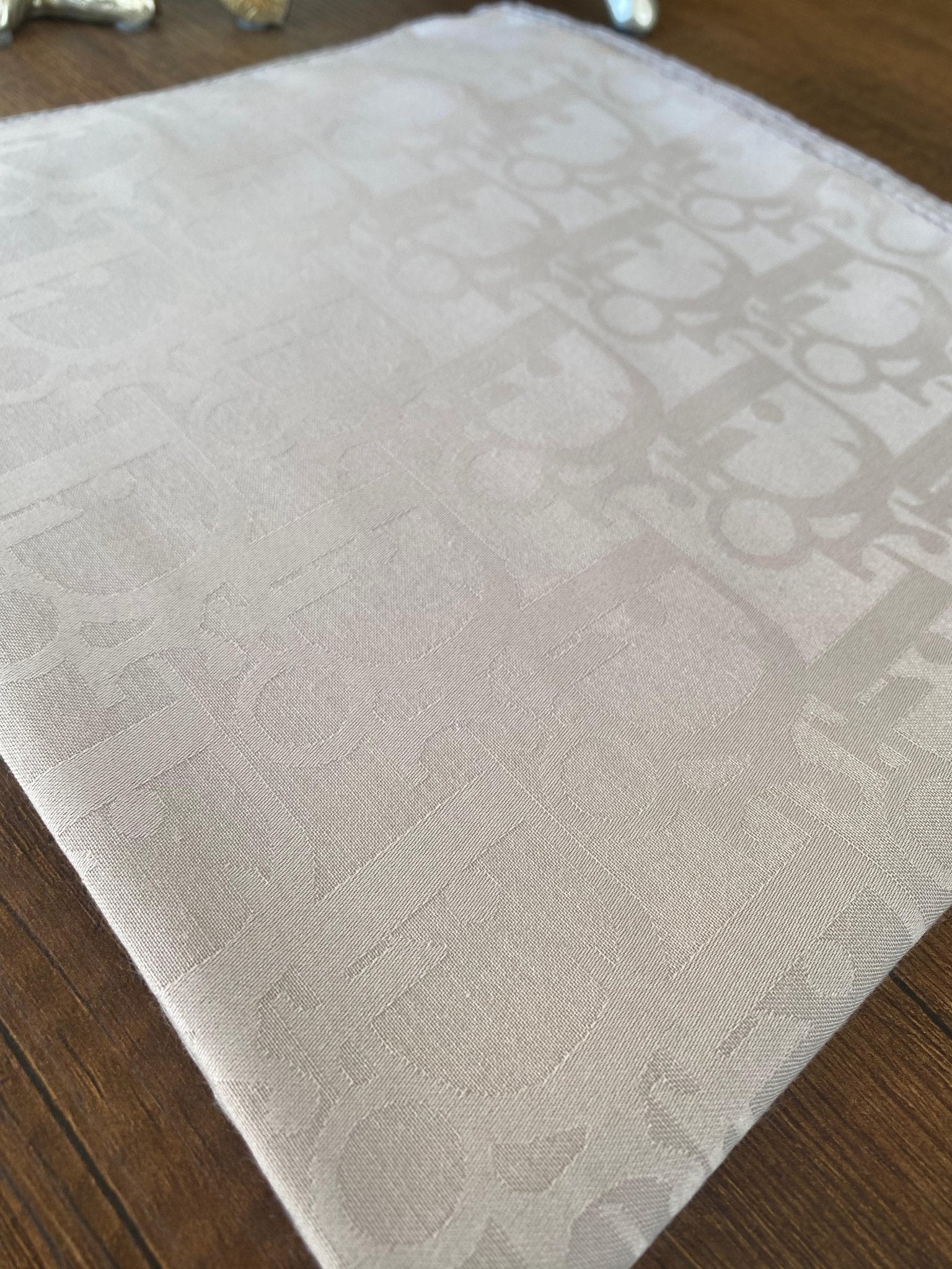 Dior Desen Pamuk Jakar Eşarp - Bej - Organic ScarfsOrganic Scarfs