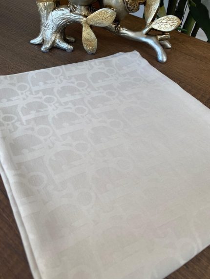 Dior Desen Pamuk Jakar Eşarp - Çakıl Taşı - Organic ScarfsOrganic Scarfs