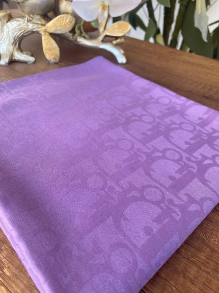 Dior Desen Pamuk Jakar Eşarp - Mürdüm - Organic ScarfsOrganic Scarfs