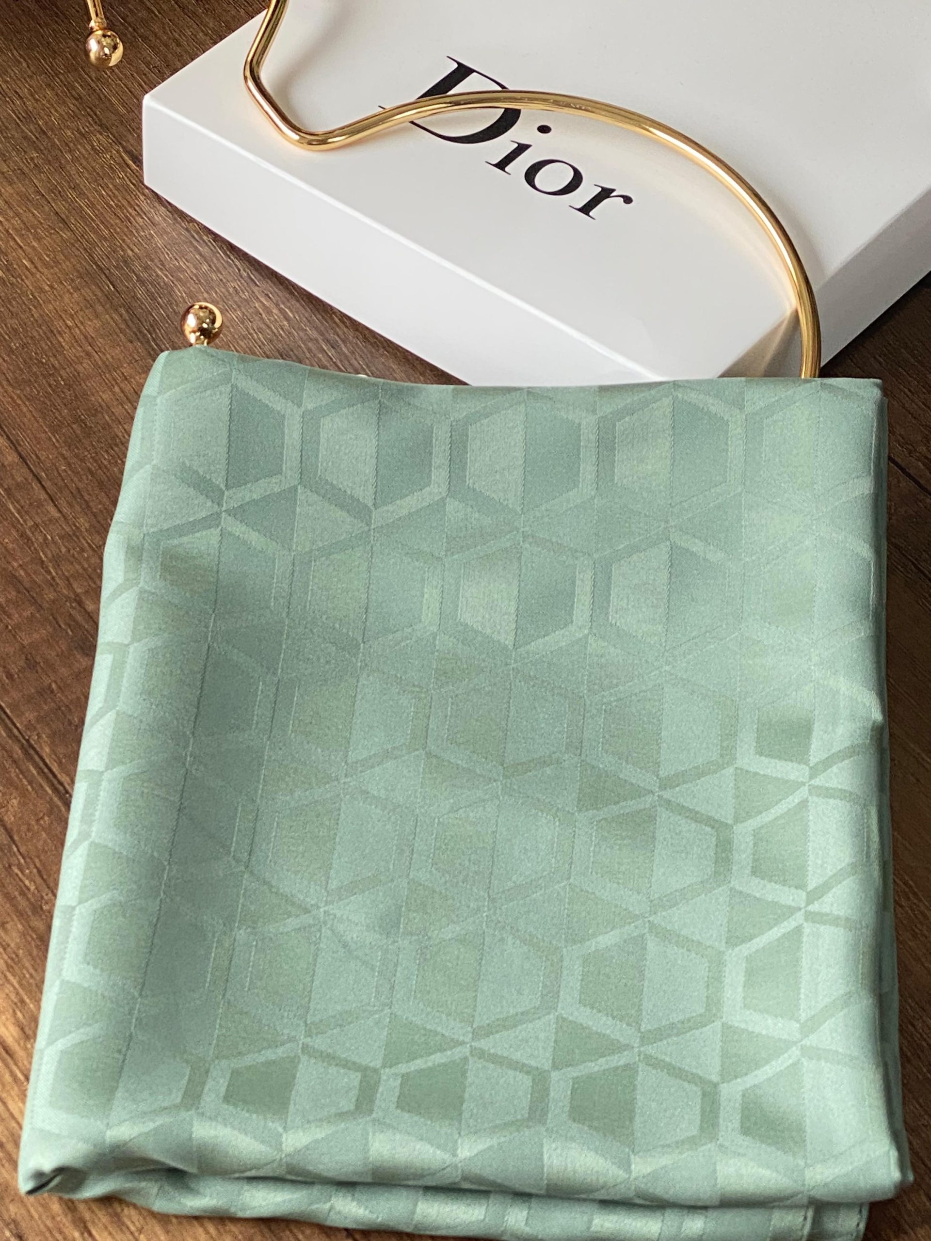 Elmas Desen Pamuk Jakar Şal - Mint - Görsel 2