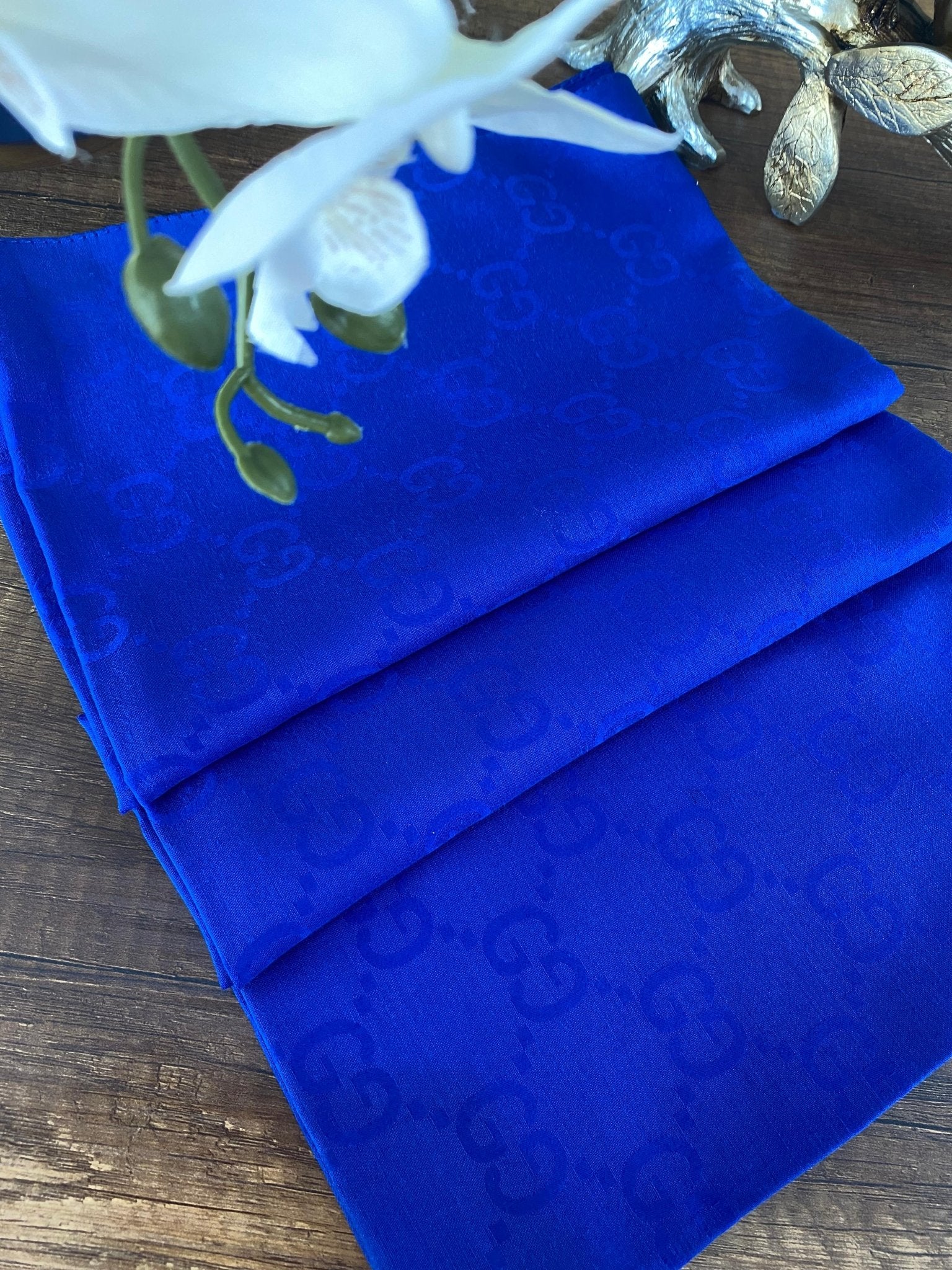 G Desen Pamuk Jakar Eşarp 10442 - Saks - Organic ScarfsOrganic Scarfs