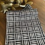 Kare Desen Twill Eşarp - Siyah / Soft Vizon